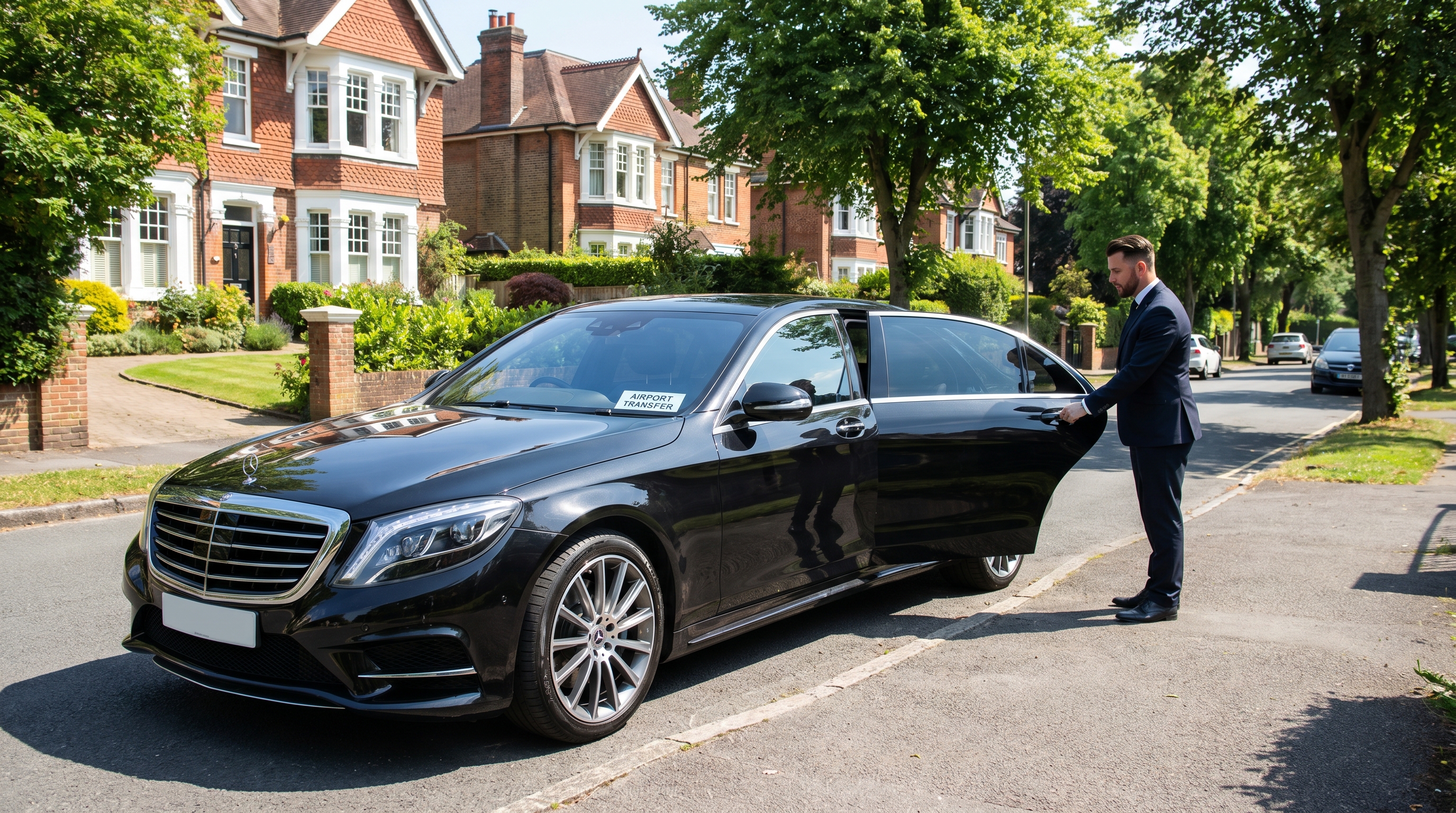 Executive luxury saloon car for premium airport transfers from Rusthall